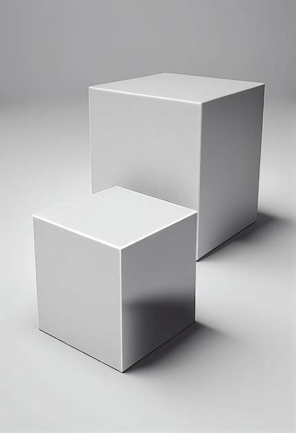 Premium Photo White D Cubes Standing On A White Floor Ai Generated