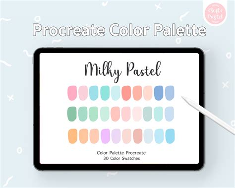 Procreate Color Palette Milky Pastel Color Swatches Instant Images