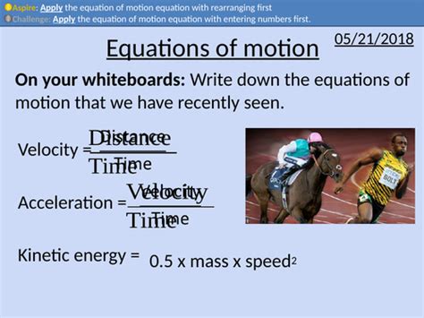 Gcse Physics Equations Of Motion Teaching Resources