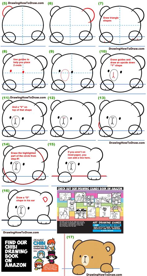 How To Draw The Brown Kawaii Bear From Milk And Mocha Peering Over