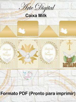 Arte Digital Caixa Milk Batizado Compre Produtos Personalizados No Elo7