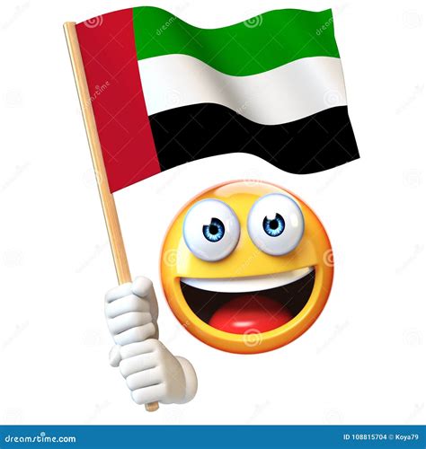 Emoji Holding United Arab Emirates Flag, Emoticon Waving National Flag ...