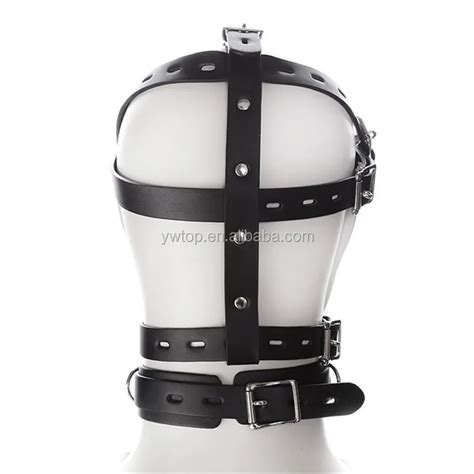Leather Ball Gag Head Harness Mouth M Ask Fetish Bdsm Bondage Restraint Headwear Sex Products
