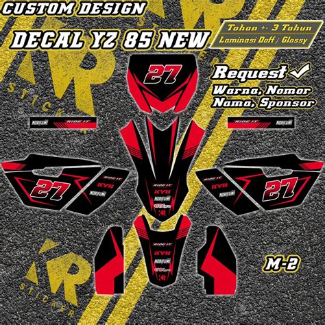 Jual Decal Yz New Custom Desain Bebek Trail Request Nama Nomor