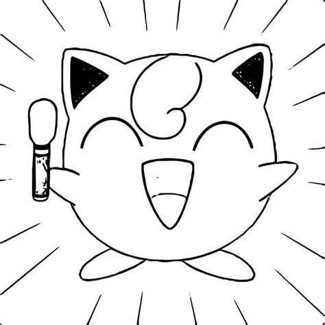 Feliz Pokemon Jigglypuff Para Colorear Imprimir E Dibujar Coloringonlycom