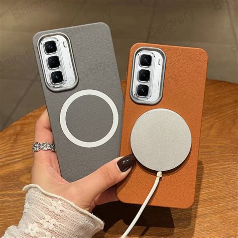 สาหรบ Infinix Hot 50 4G Pro Plus X6880 X6882 สทบหนง Texture พรอมสตกเกอรแมเหลก