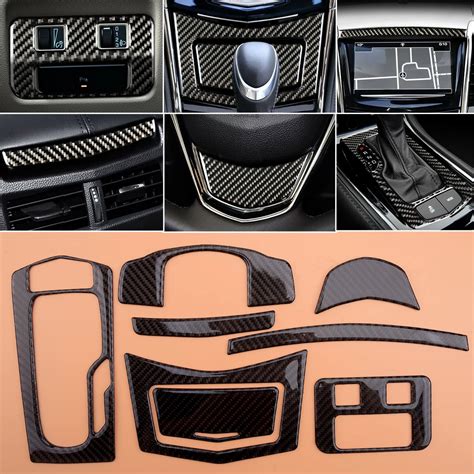 Pcs Carbon Fiber Interior Cover Trim Decoration Fit For Cadillac Ats