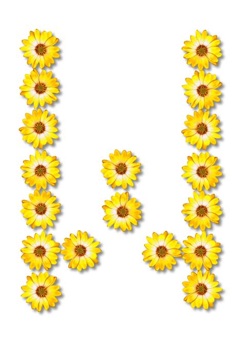 Floral alphabet, W - Openclipart