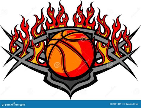 Basketball Ball Template With Flames Image Stock Image Image 22513691