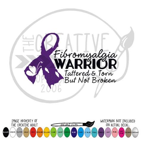 Fibromyalgia Warrior Awareness Vinyl Decal By Thecreativeadult