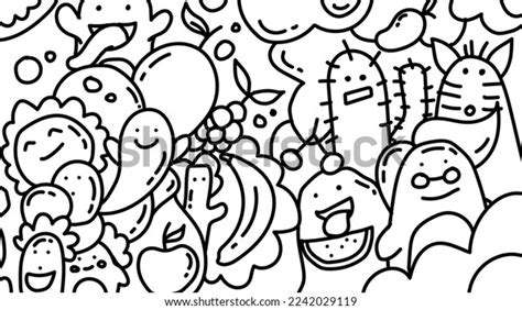 Hand Drawn Black White Doodles Character Stock Vector (Royalty Free ...