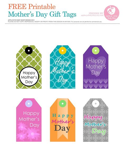 Mother S Day Gift Tags Printable Printable Word Searches