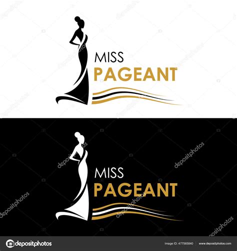 Miss Pageant Logo Black Yellow Gold Beauty Queen Pageant Sign Stock Vector Image By ©beginos