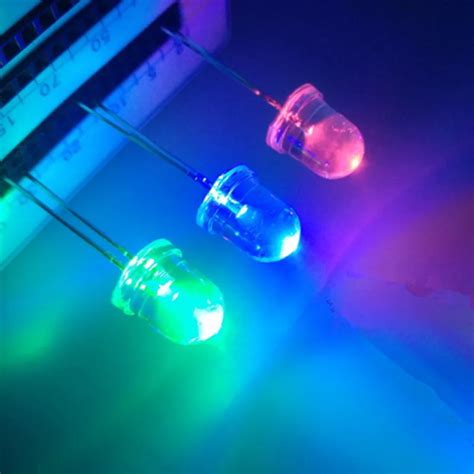 Pcs Mm Led Diode Rgb Red Green Blue Common Cathode Tricolor Water