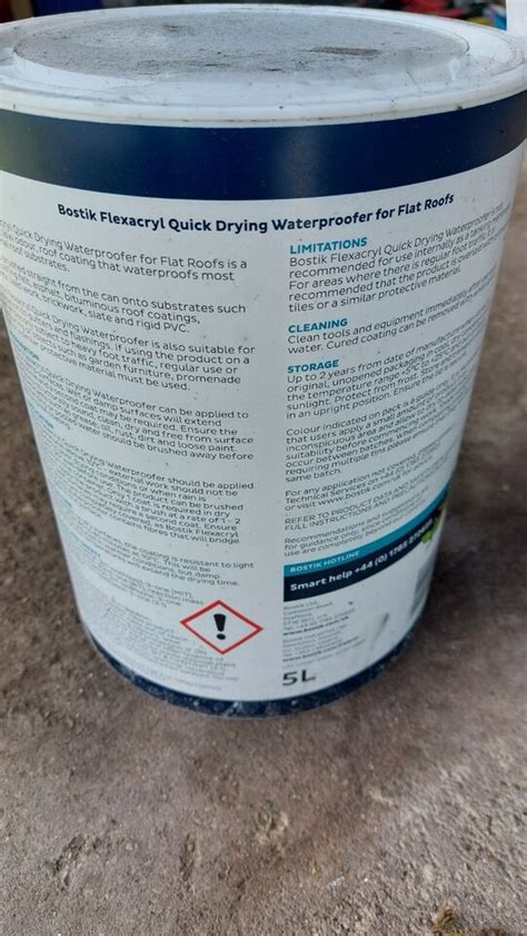 Bostik 5kg Grey Flexacryl Instant Repair Waterproofing For Roofs