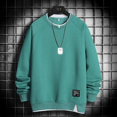 Graphic Hoodies For Men Male Casual Solid Patchwork Hoodless Off Shoulder Sleeve Long Sweatshirt