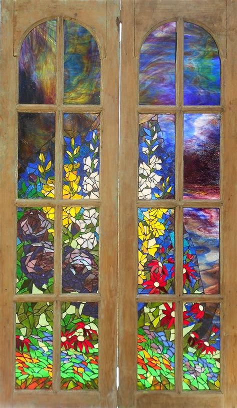 Mosaic Stained Glass Flower Garden Glass Art By Catherine Van Der Woerd