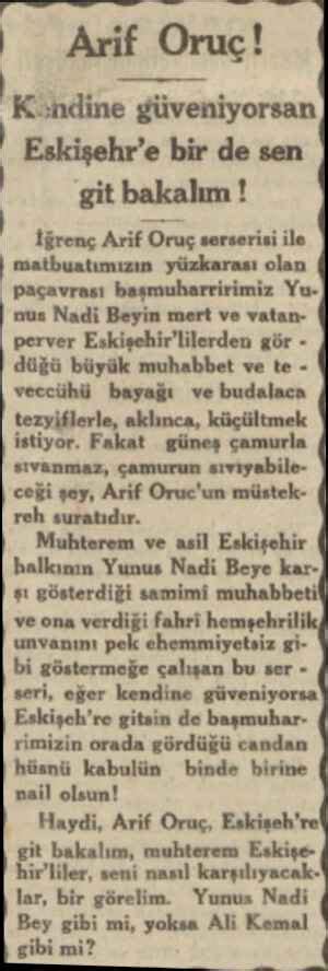 Cumhuriyet 16 Temmuz 1931 Sayfa 1 küpürü Gaste Arşivi