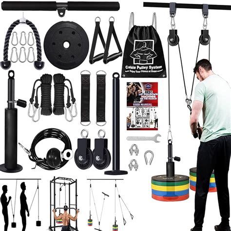 Fitness LAT And Lift Pulley System Upgraded Pulley Cable