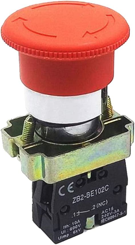 Amazon Uxcell Mm Nc Red Mushroom Emergency Stop Switch V A