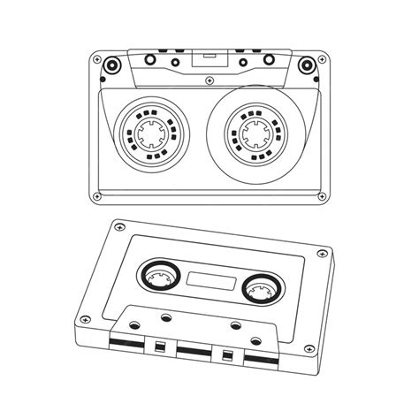 Free Vector | Hand drawn cassette tape outline illustration