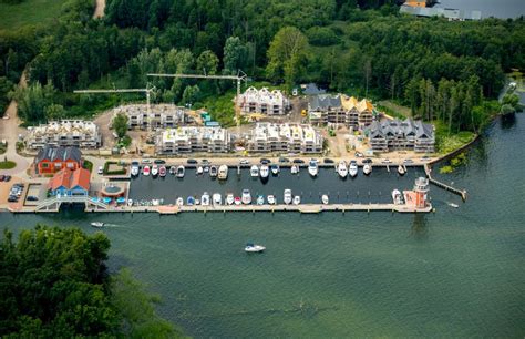 Luftaufnahme Plau Am See Yachthafen Mit Sportboot Anlegestellen Und