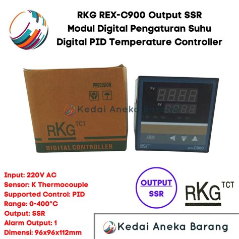 Jual PID Rex RKG C900 Rex C900 Output SSR 220V AC 0 400C 400C Module