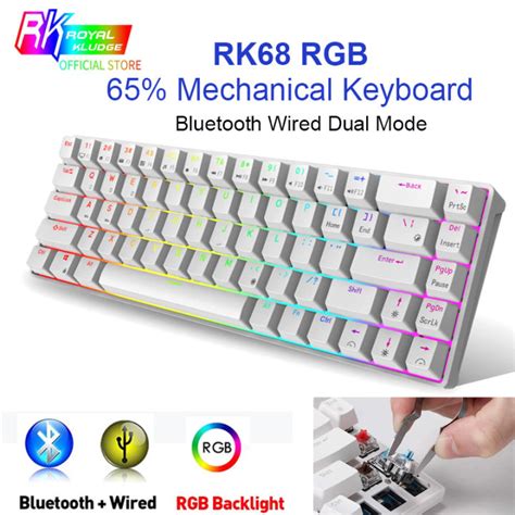 RK Royal Kludge RK Wireless Hot Swappable Mechanical Keyboard Keys Compact Bluetooth
