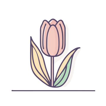 Stylized Tulip Lineshaped Design Vector Illustration A Lineal Icon