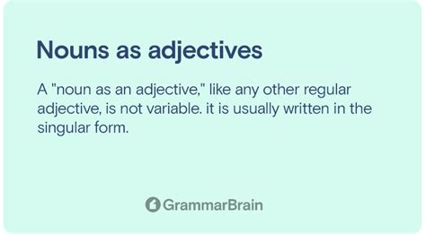 Understanding A Noun Adjective How It Works Definition Examples Grammarbrain