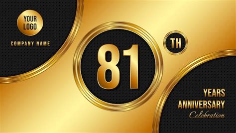 Premium Vector 81th Anniversary Template Design Golden Anniversary