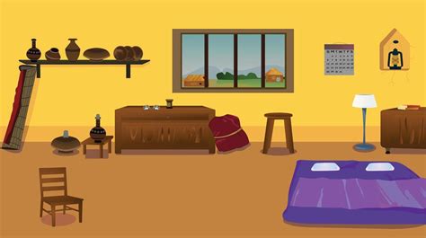 Village Room Inside Vector Artwork Illustration Vector Artwork Free