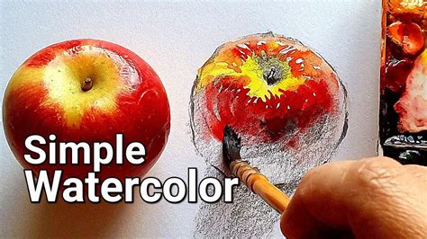 Simple Way To Paint An Apple In Watercolor YouTube