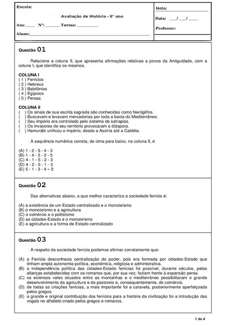 Quiz De Historia 6 Ano - Quiz História 6 Ano - FDPLEARN