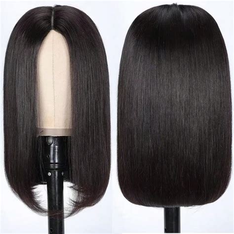 Peruca Bob V Part Cabelo Humano 12a Brasileira Remy Liso Bob V Part