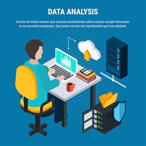 Isometrische Datenanalyse Kostenlose Vektor