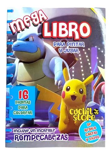 Mini Mega Libro Libro Para Colorear Pokemon Cuotas Sin Inter S