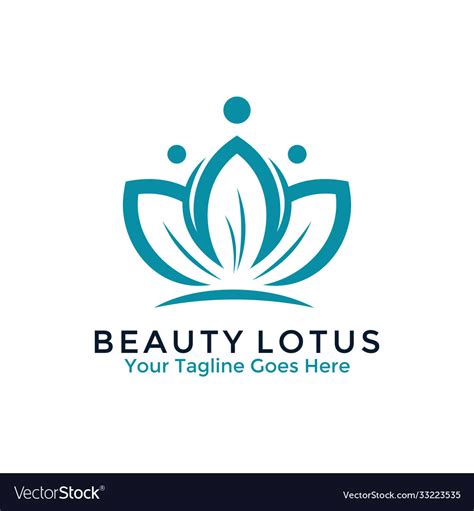 Beauty Lotus Flower Logo Design Template Vector Image