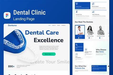 Dentures Dental Clinic Landing Page Template Figma