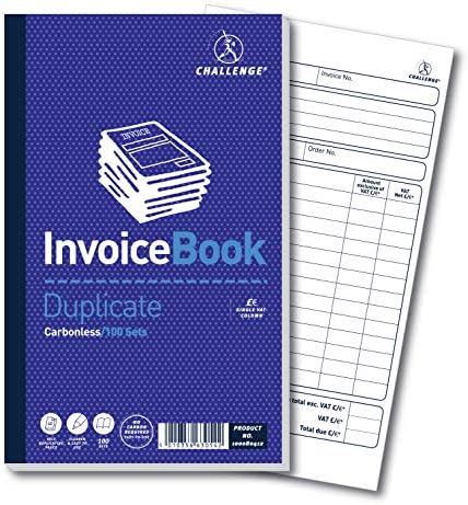 Challenge 210 X 130 Mm Duplicate Invoice Book With Vat Carbonless 100