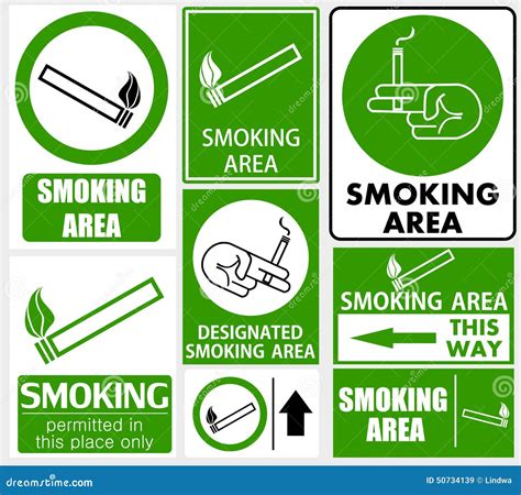 Signboard Designated Smoking Area Cartoon Vector | CartoonDealer.com
