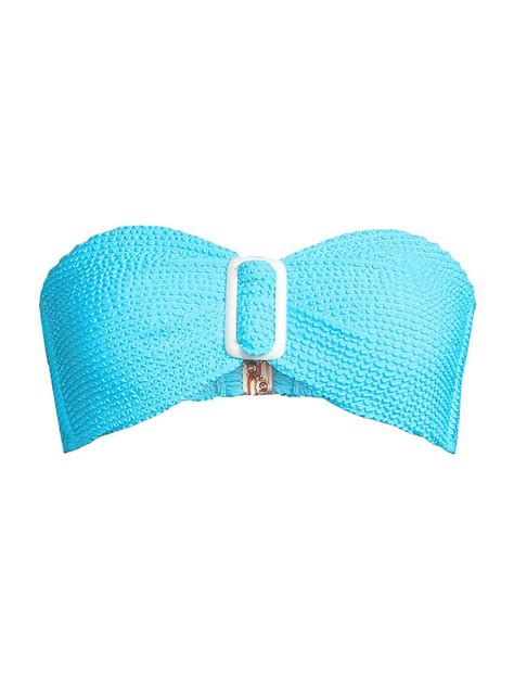 Buy MILLY Margot Bandeau Bikini Top Blue At 60 Off Editorialist