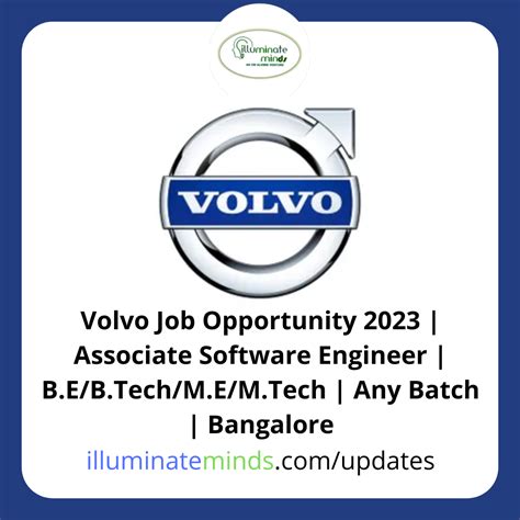 Volvo Job Opportunity 2023 Associate Software Engineer Bebtechmemtech Any Batch