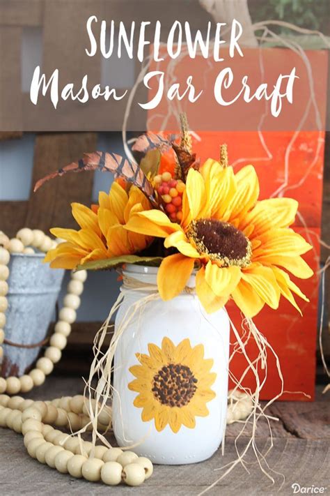 DIY Sunflower Painted Mason Jar Decoration Darice Mason Jar