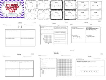 Th Grade Math Common Core Exit Slips By Wells Tales Of A Th Grade