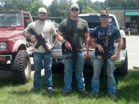 Citizens With Ar S Stand Guard Outside Texas Police Departments