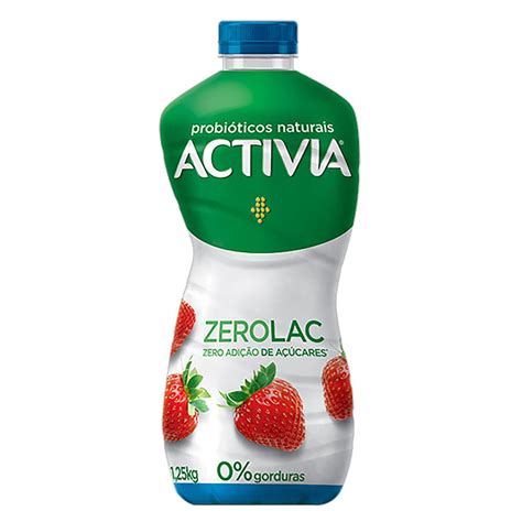 Iogurte Morango Zero Lactose Activia Zerolac Garrafa Kg Bela