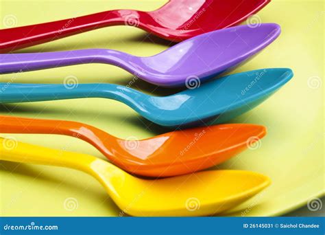 Colorful Of Spoons Stock Image Image Of Plastic Cusine 26145031