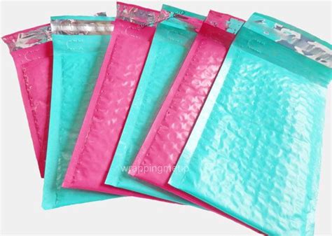 X Hot Pink And Teal Poly Bubble Mailers Colored Mailers Etsy