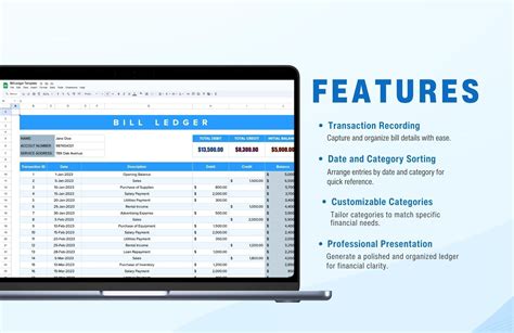 Bill Ledger Template in Excel, Google Sheets - Download | Template.net